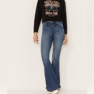 Shyanne western jeans Dark Blue Flare Jeans